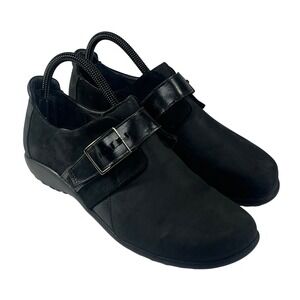 Naot Tane Shoes Womens 39/8 Black Leather Buckle Strap Slip On Comfort Ergonomic